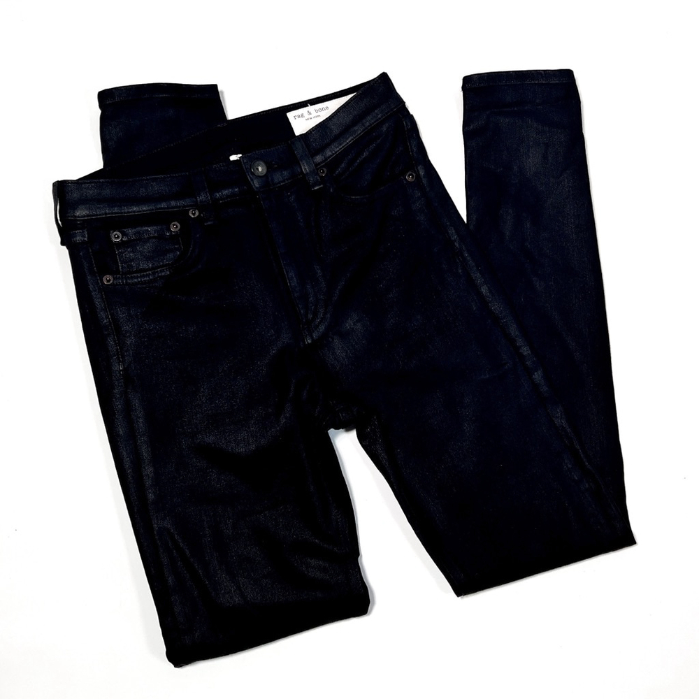 Rag & Bone Womans Jeans Size 28 Black Coated Skinny